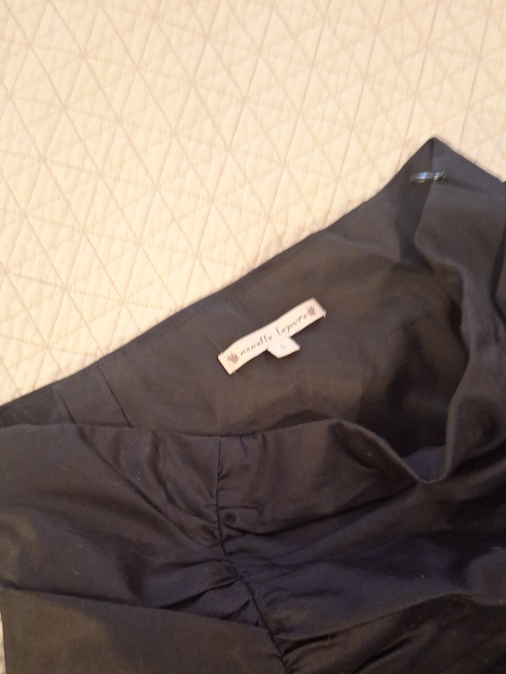 Nanette Lepore Black Pencil Skirt with Subtle Gathering , pleated hem.